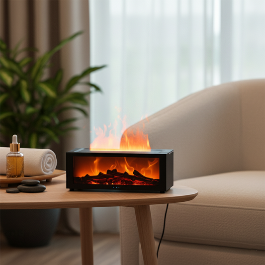 Difusor de Aromas "Aura Flame" - Llama 3D LED con 7 Colores